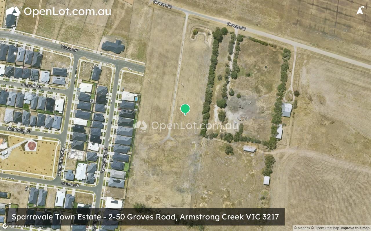 Satellite image for Sparrovale Town Estate - 2-50 Groves Road, Armstrong Creek VIC 3217