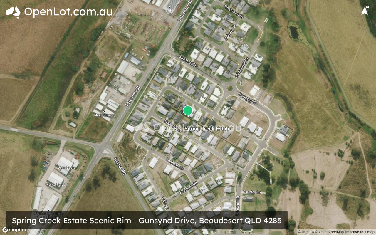 Satellite image for Spring Creek Estate Scenic Rim - Gunsynd Drive, Beaudesert QLD 4285