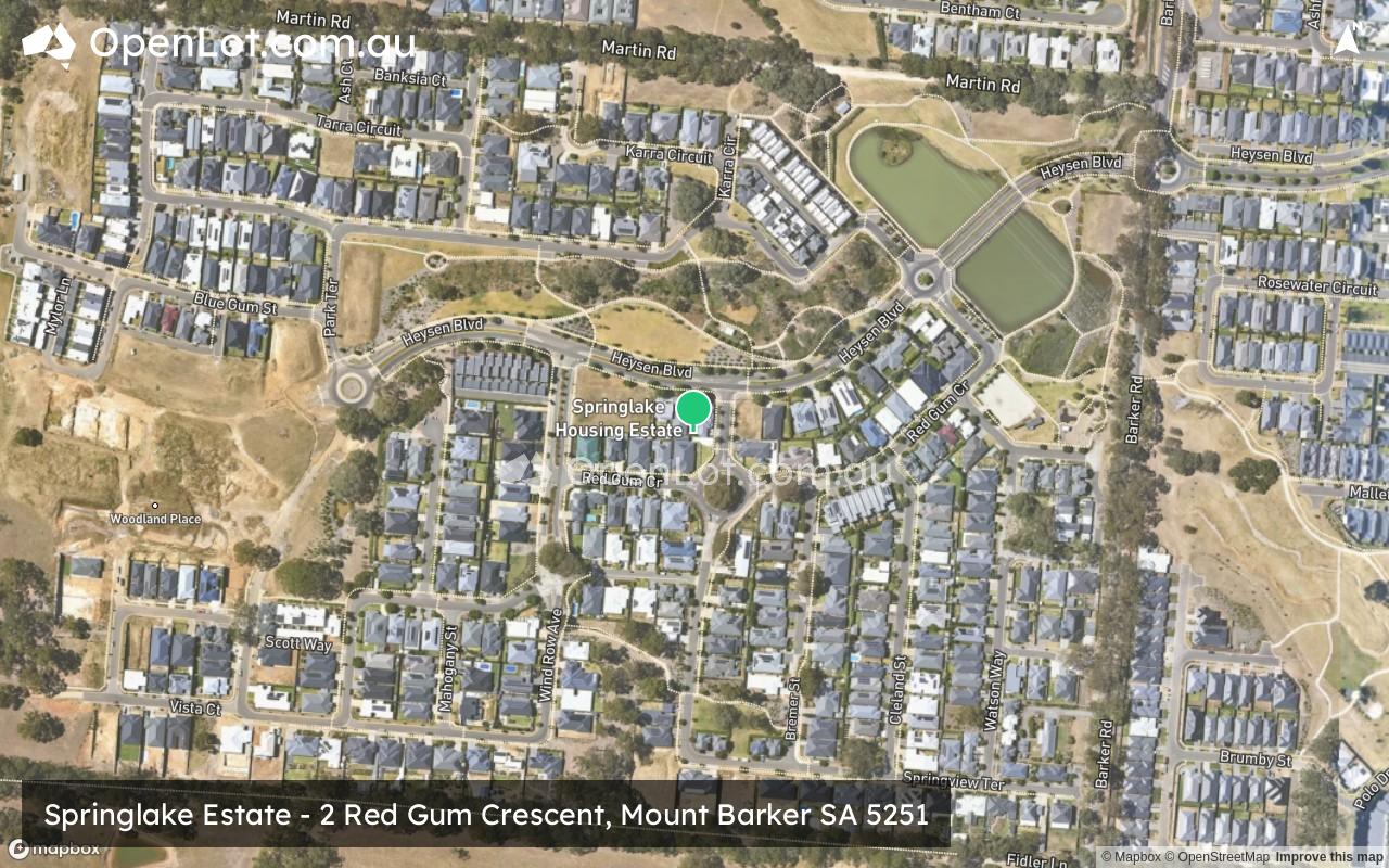 Satellite image for Springlake Estate - 2 Red Gum Crescent, Mount Barker SA 5251