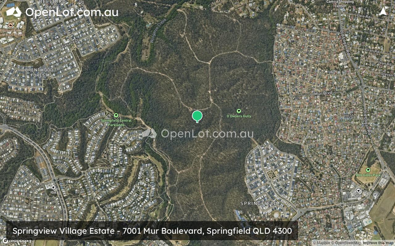 Satellite image for Springview Village Estate - 7001 Mur Boulevard, Springfield QLD 4300