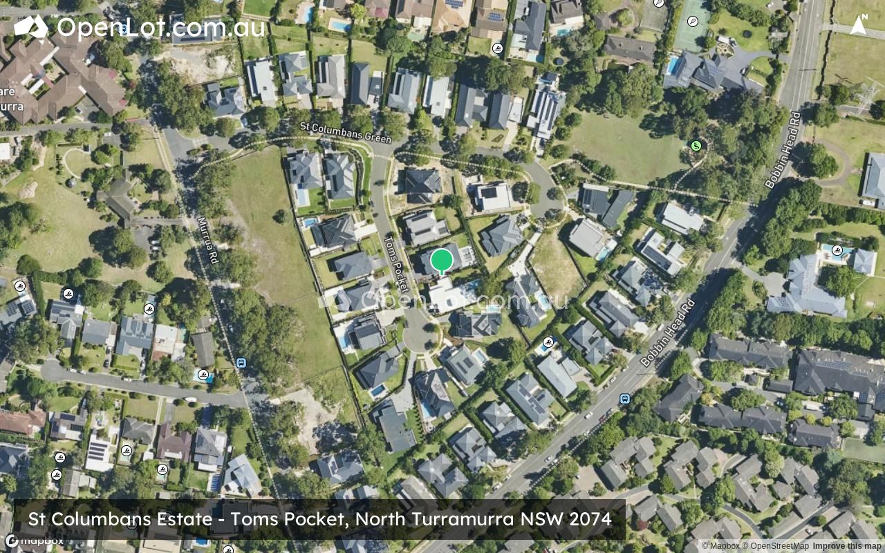 Satellite image for St Columbans Estate - Toms Pocket, North Turramurra NSW 2074