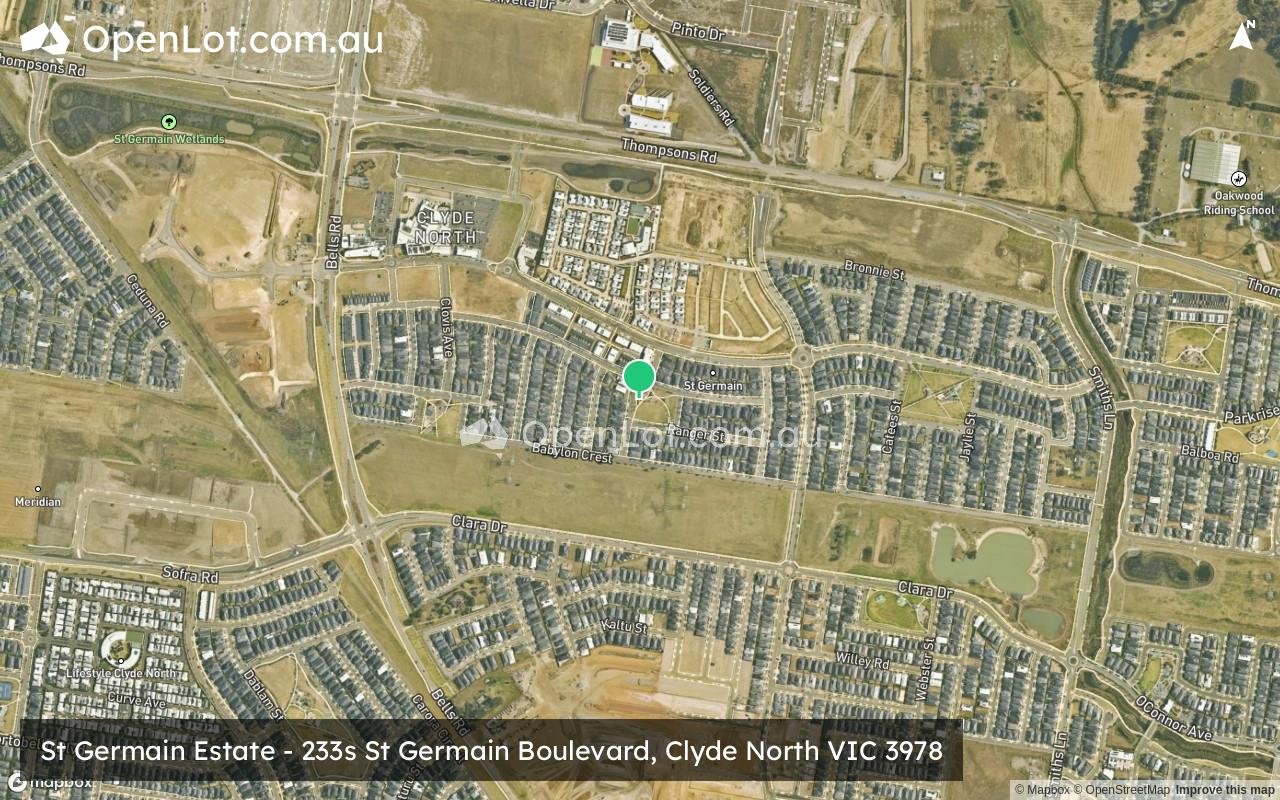Satellite image for St Germain Estate - 233s St Germain Boulevard, Clyde North VIC 3978