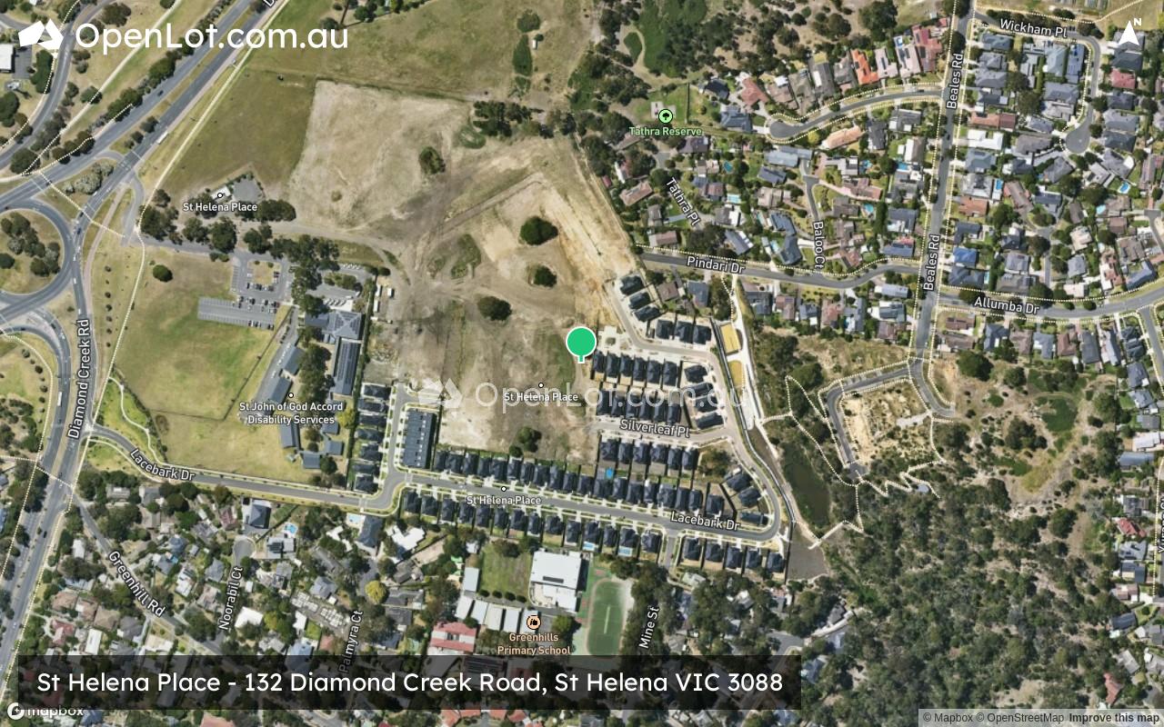 Satellite image for St Helena Place - 132 Diamond Creek Road, St Helena VIC 3088
