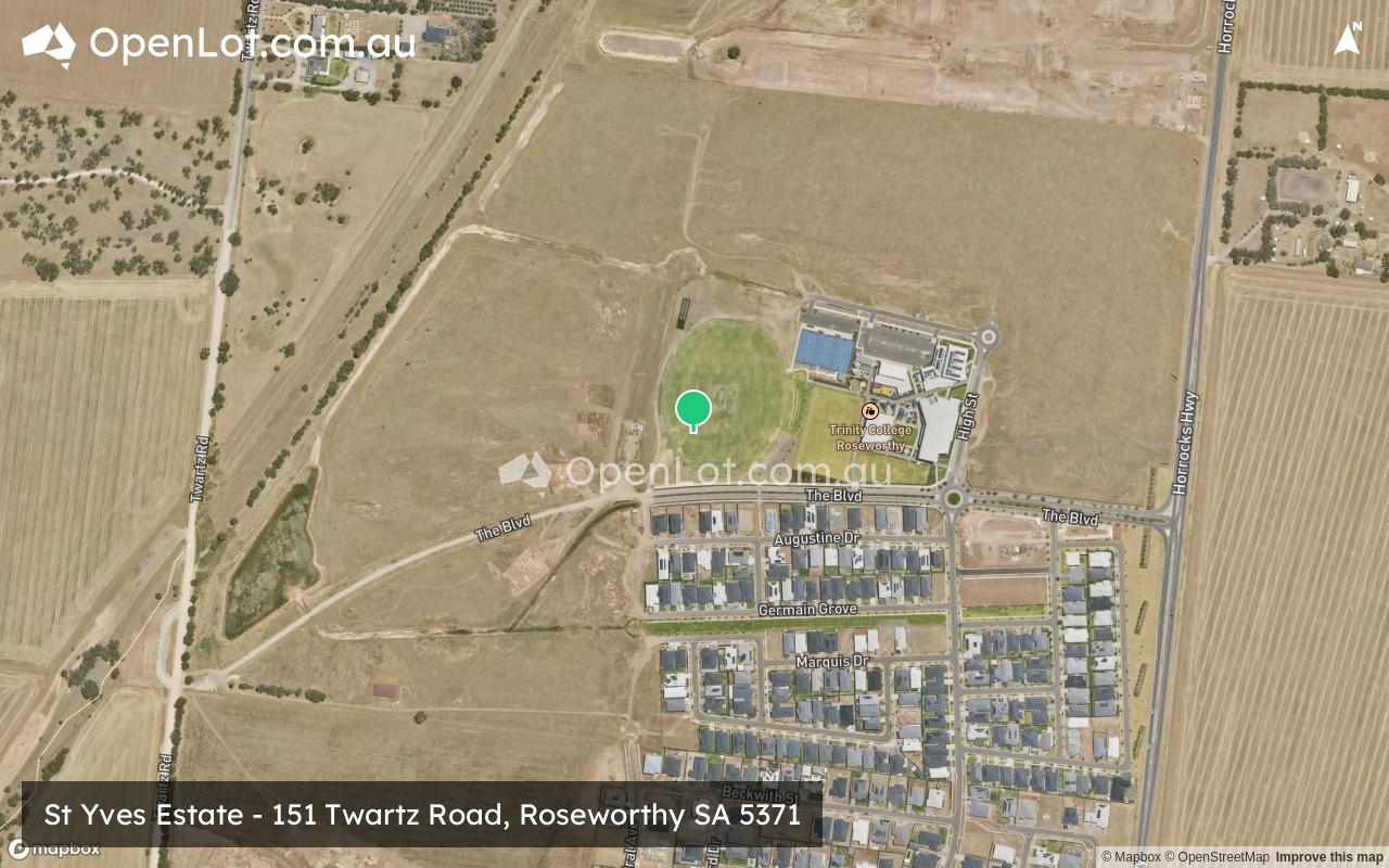 Satellite image for St Yves Estate - 151 Twartz Road, Roseworthy SA 5371