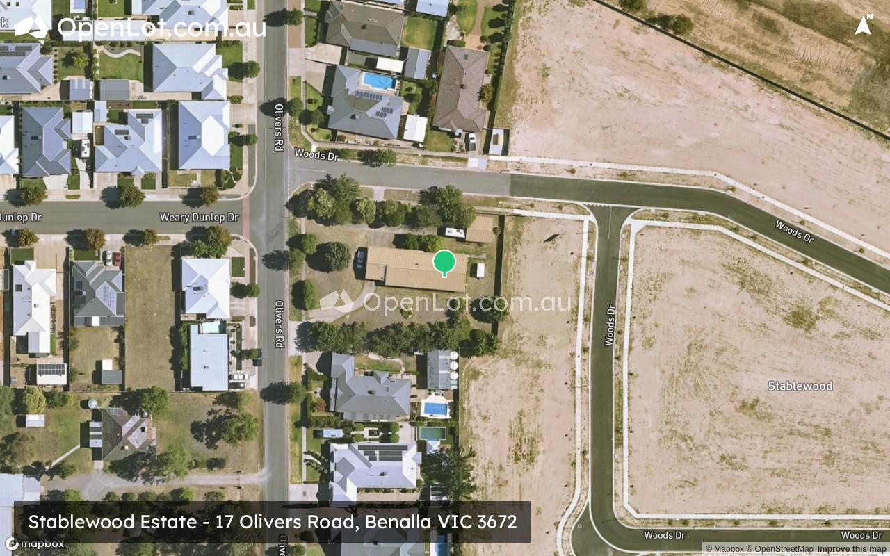 Satellite image for Stablewood Estate - 17 Olivers Road, Benalla VIC 3672