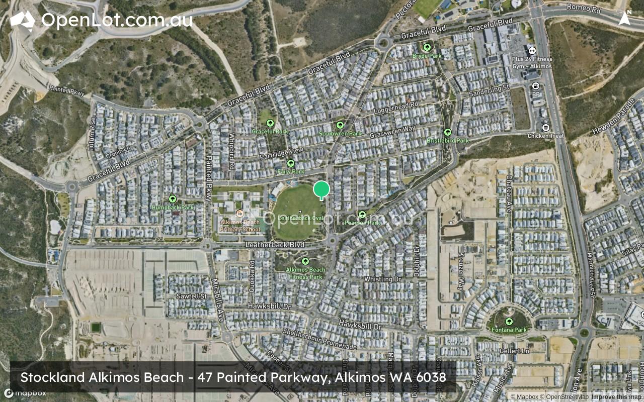 Satellite image for Stockland Alkimos Beach - 47 Painted Parkway, Alkimos WA 6038