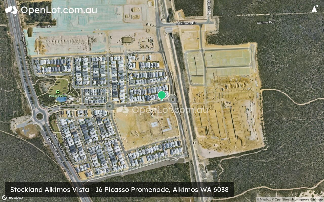 Satellite image for Stockland Alkimos Vista - 16 Picasso Promenade, Alkimos WA 6038