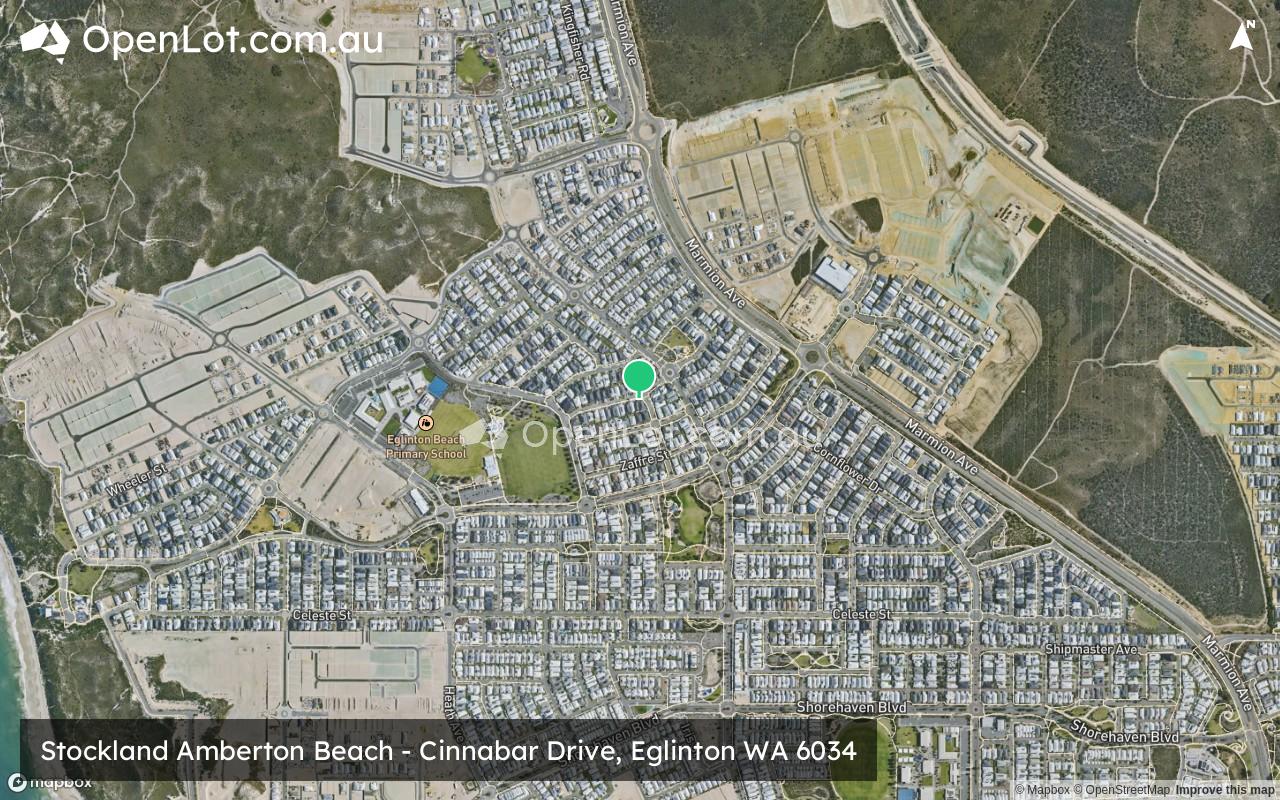 Satellite image for Stockland Amberton Beach - Cinnabar Drive, Eglinton WA 6034