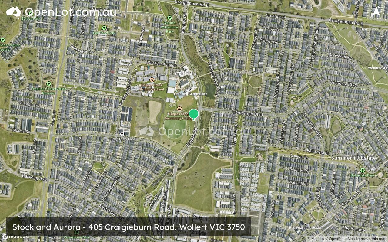 Satellite image for Stockland Aurora - 405 Craigieburn Road, Wollert VIC 3750