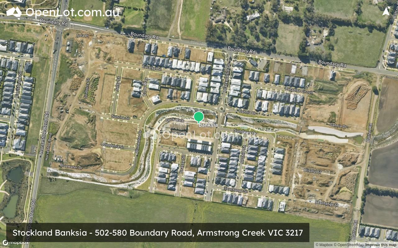 Satellite image for Stockland Banksia - 502-580 Boundary Road, Armstrong Creek VIC 3217