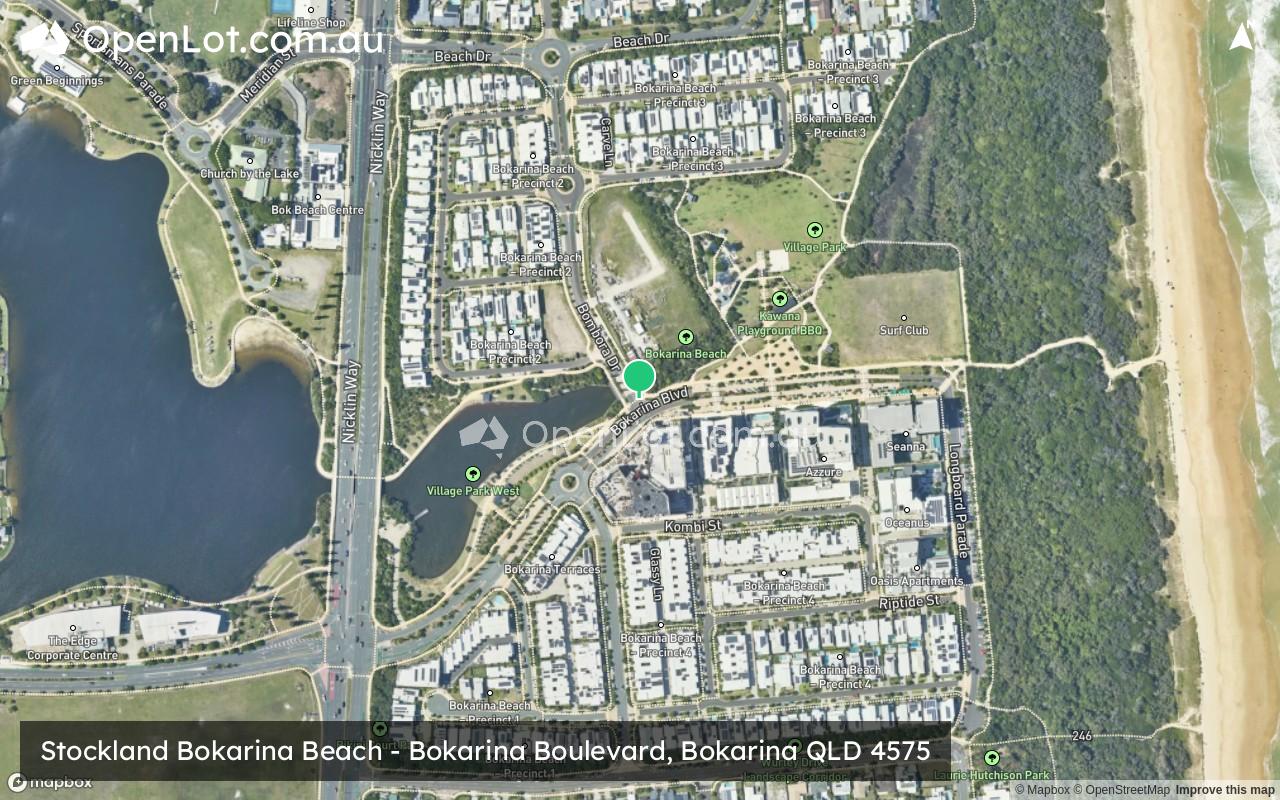Satellite image for Stockland Bokarina Beach - Bokarina Boulevard, Bokarina QLD 4575