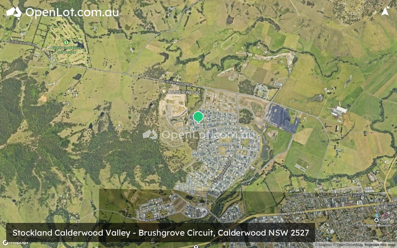 Satellite image for Stockland Calderwood Valley - Brushgrove Circuit, Calderwood NSW 2527