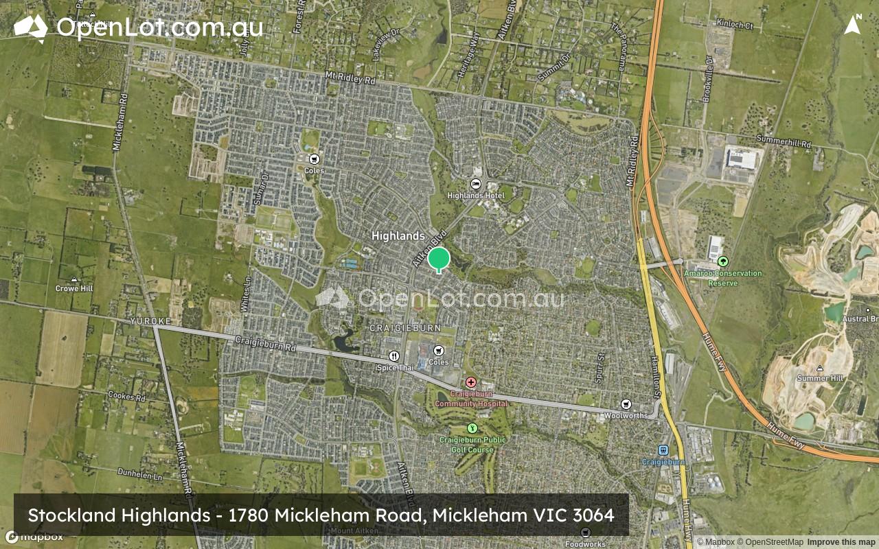 Satellite image for Stockland Highlands - 1780 Mickleham Road, Mickleham VIC 3064