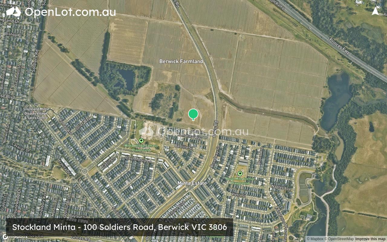 Satellite image for Stockland Minta - 100 Soldiers Road, Berwick VIC 3806