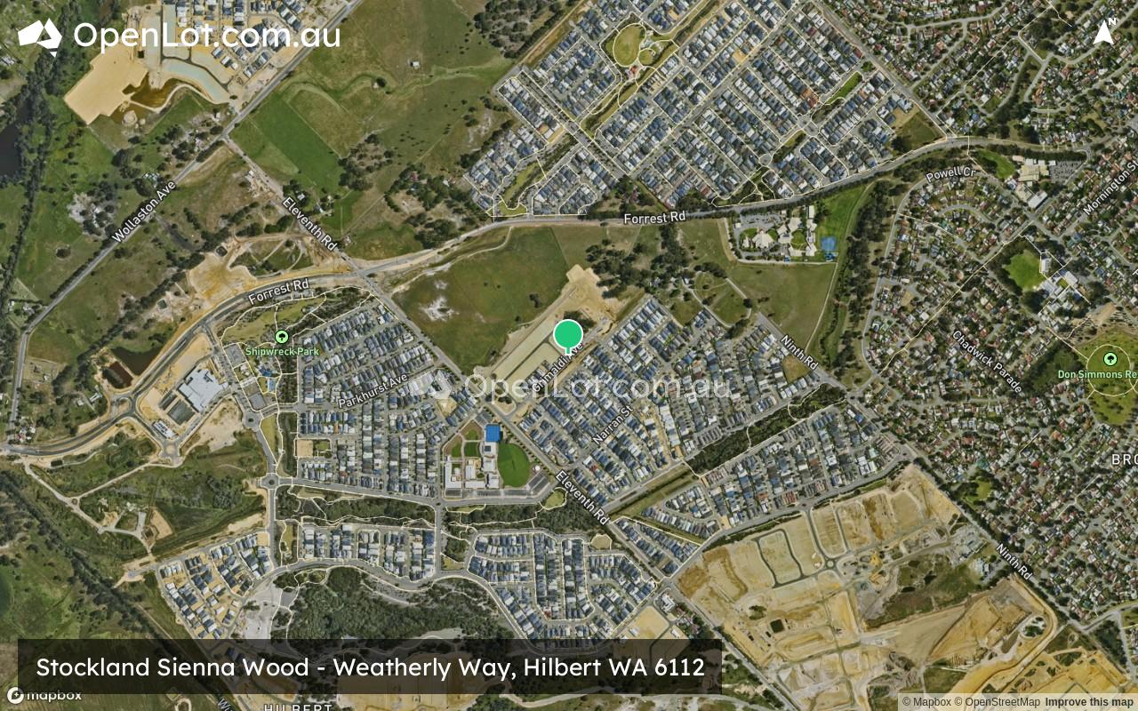 Satellite image for Stockland Sienna Wood - Weatherly Way, Hilbert WA 6112