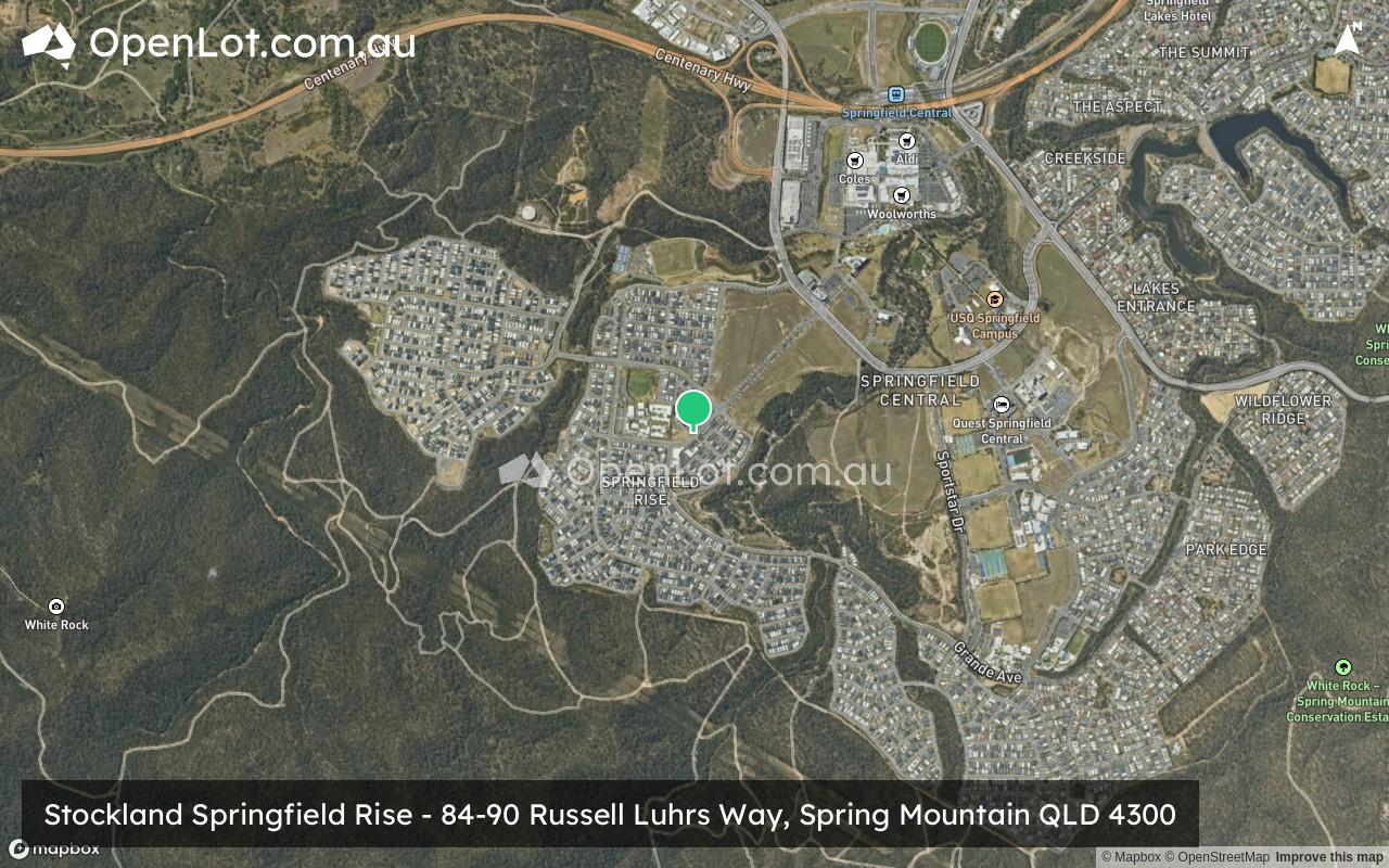 Satellite image for Stockland Springfield Rise - 84-90 Russell Luhrs Way, Spring Mountain QLD 4300