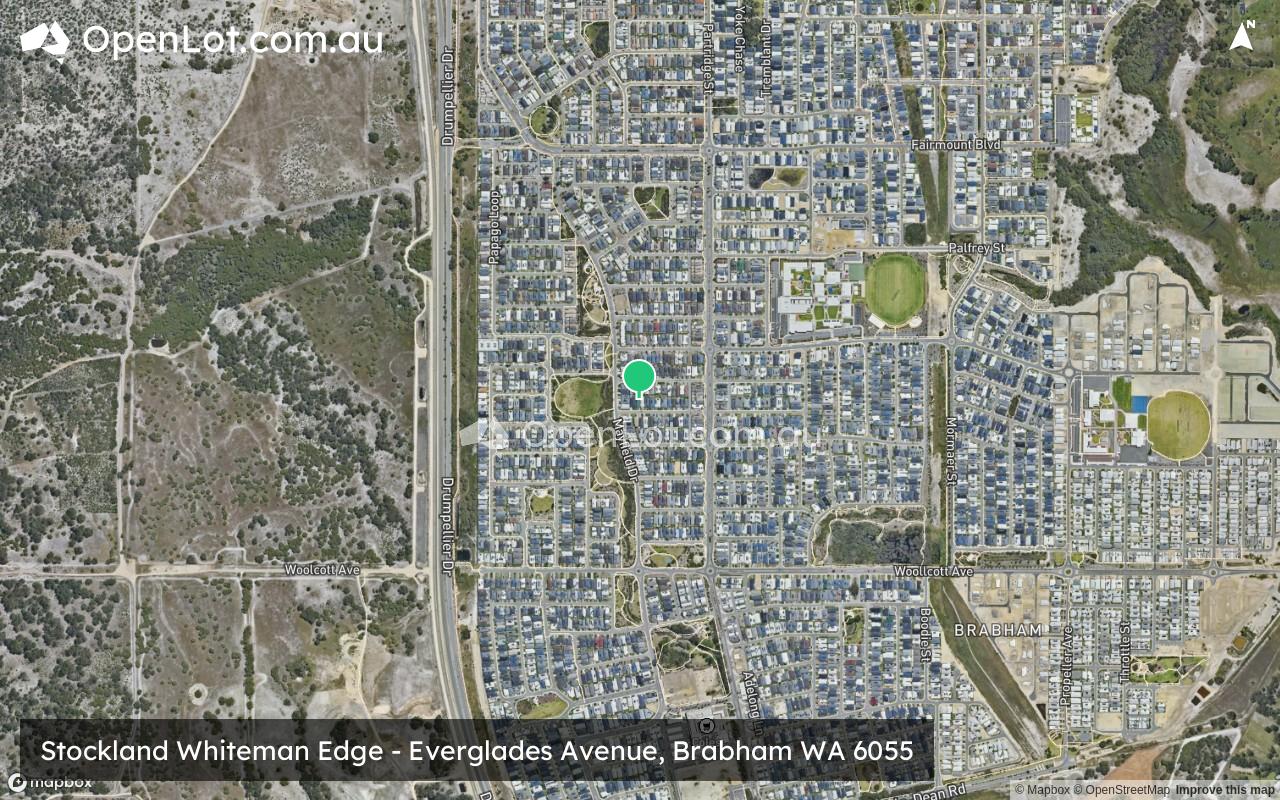 Satellite image for Stockland Whiteman Edge - Everglades Avenue, Brabham WA 6055