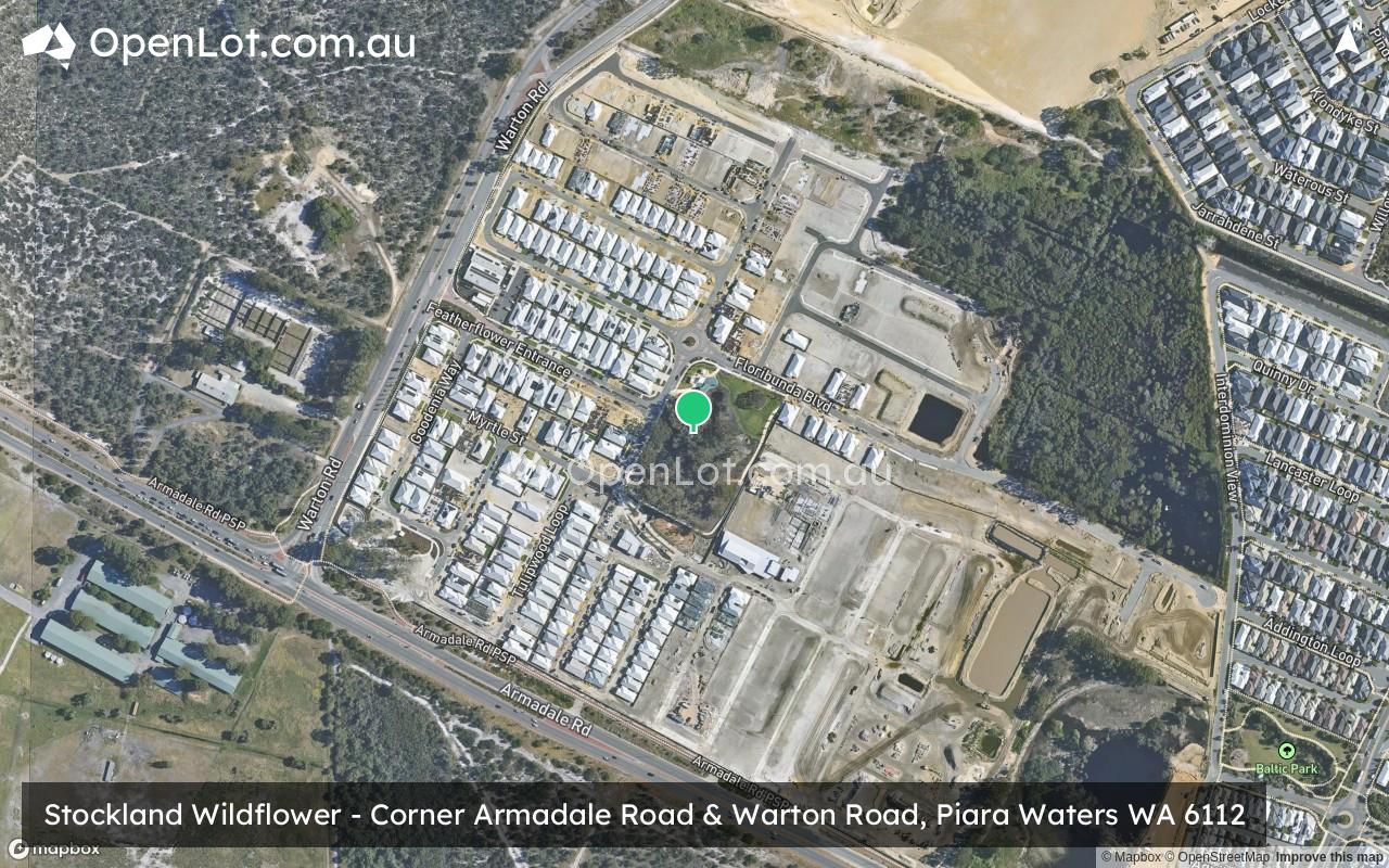 Satellite image for Stockland Wildflower - Corner Armadale Road & Warton Road, Piara Waters WA 6112