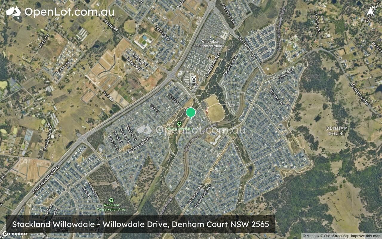 Satellite image for Stockland Willowdale - Willowdale Drive, Denham Court NSW 2565