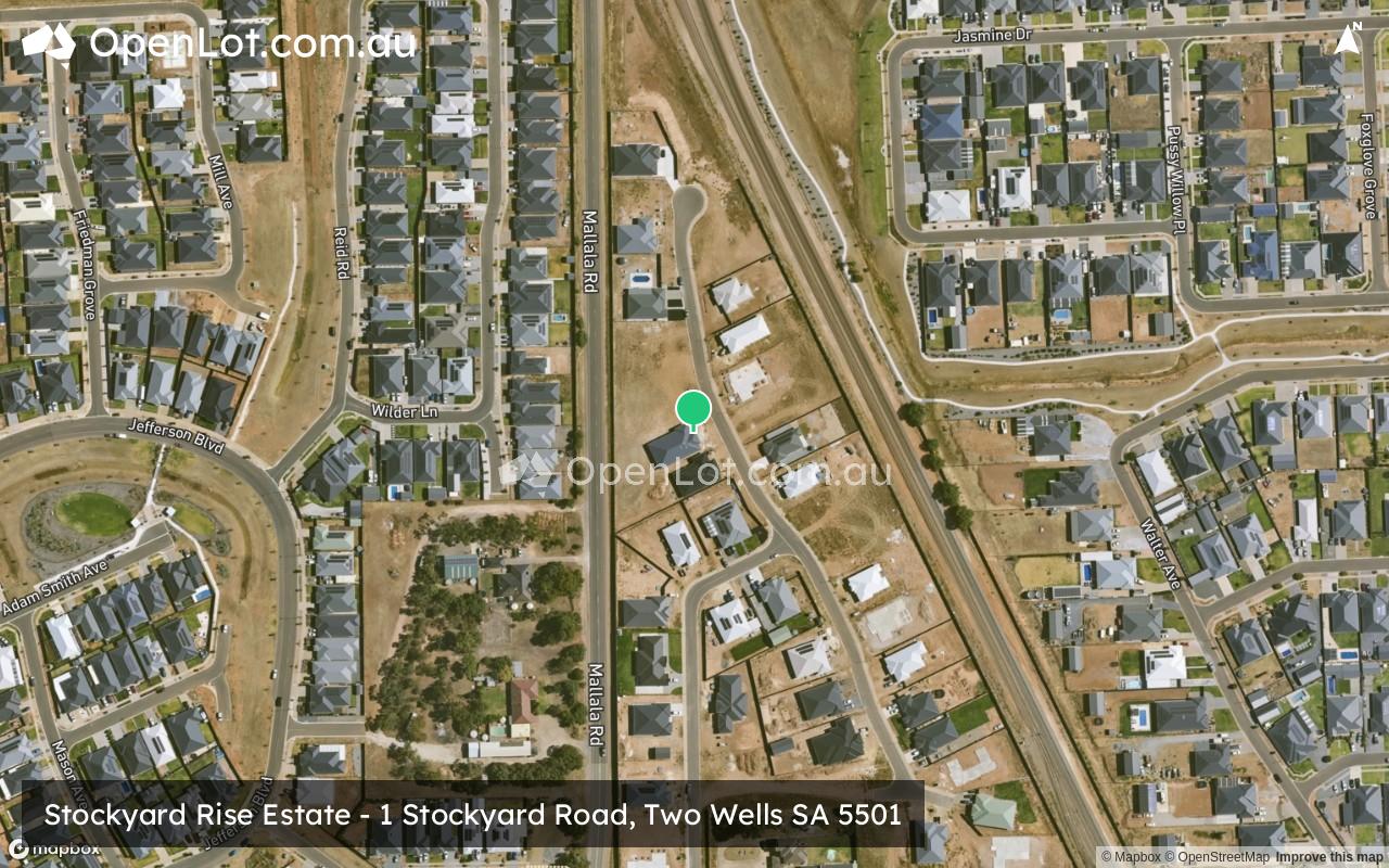 Satellite image for Stockyard Rise Estate - 1 Stockyard Road, Two Wells SA 5501