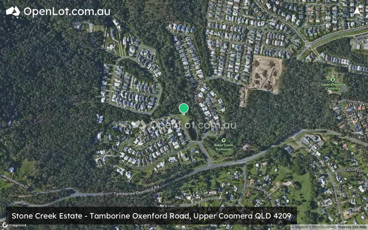 Satellite image for Stone Creek Estate - Tamborine Oxenford Road, Upper Coomera QLD 4209
