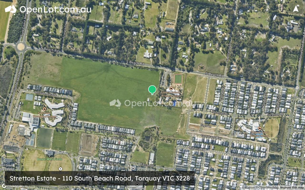 Satellite image for Stretton Estate - 110 South Beach Road, Torquay VIC 3228