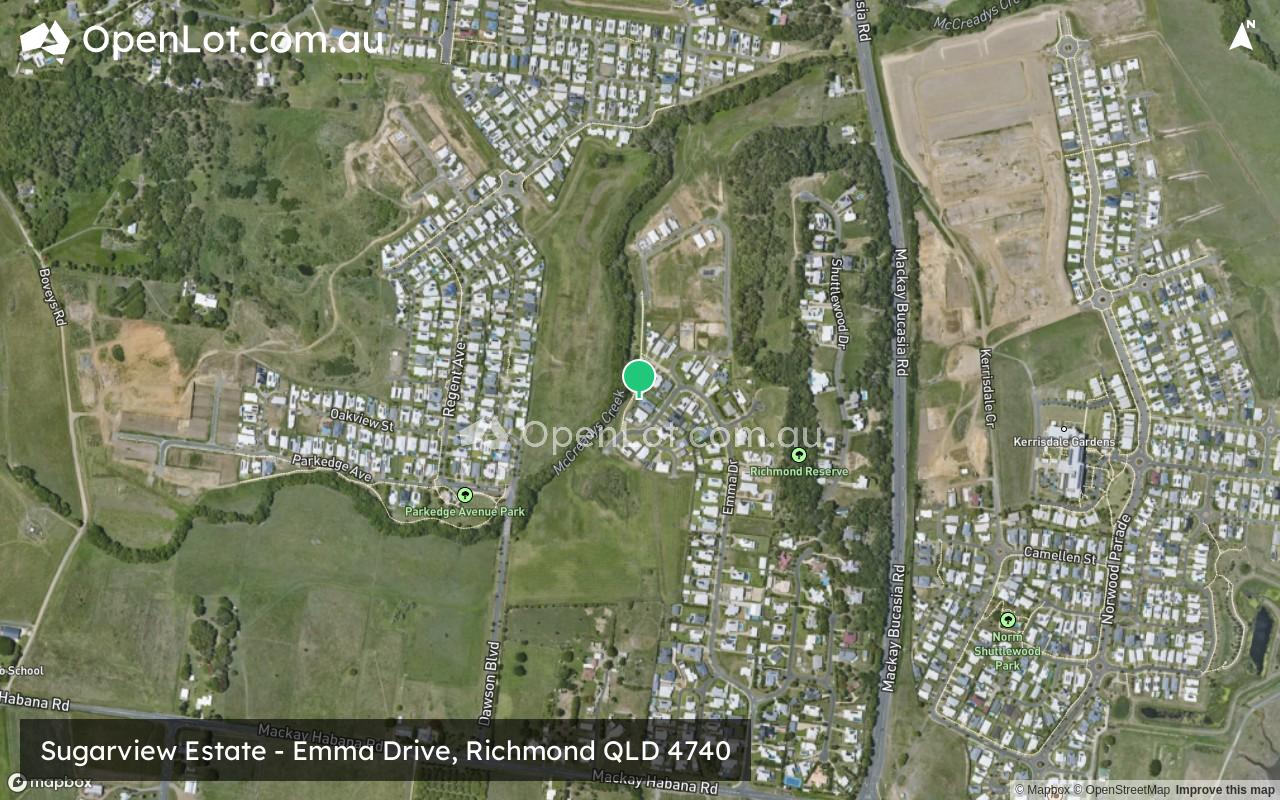 Satellite image for Sugarview Estate - Emma Drive, Richmond QLD 4740