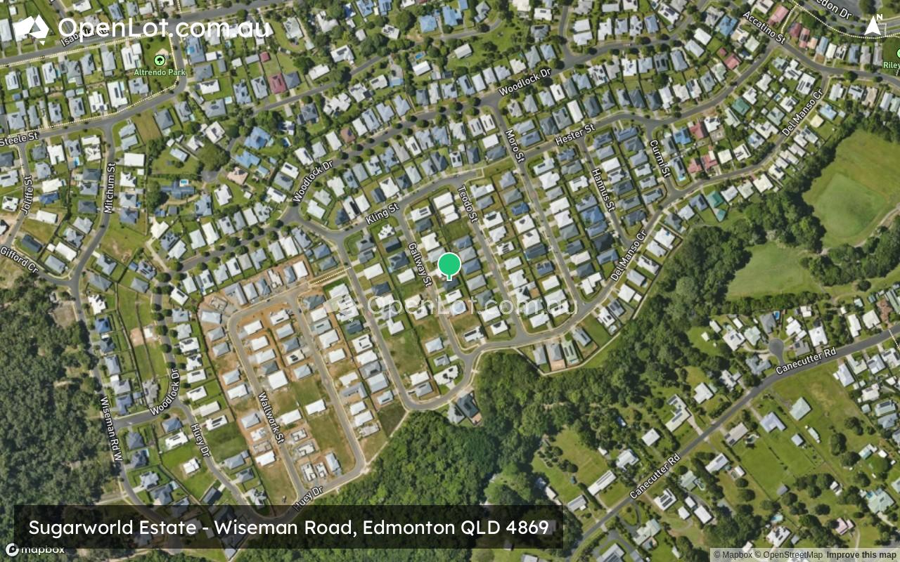 Satellite image for Sugarworld Estate - Wiseman Road, Edmonton QLD 4869
