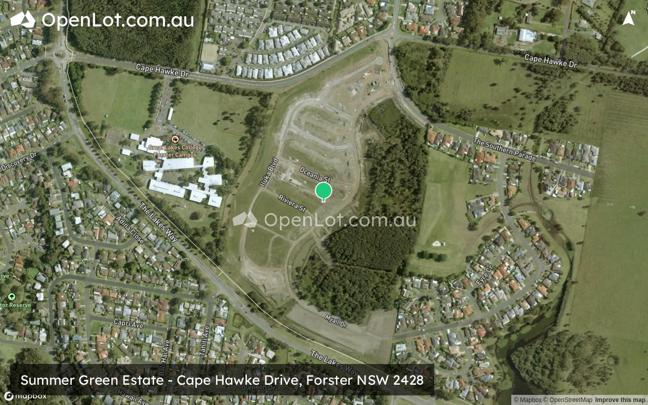 Satellite image for Summer Green Estate - Cape Hawke Drive, Forster NSW 2428