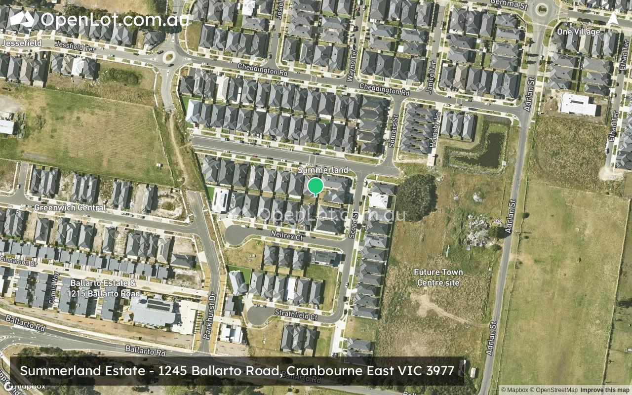 Satellite image for Summerland Estate - 1245 Ballarto Road, Cranbourne East VIC 3977