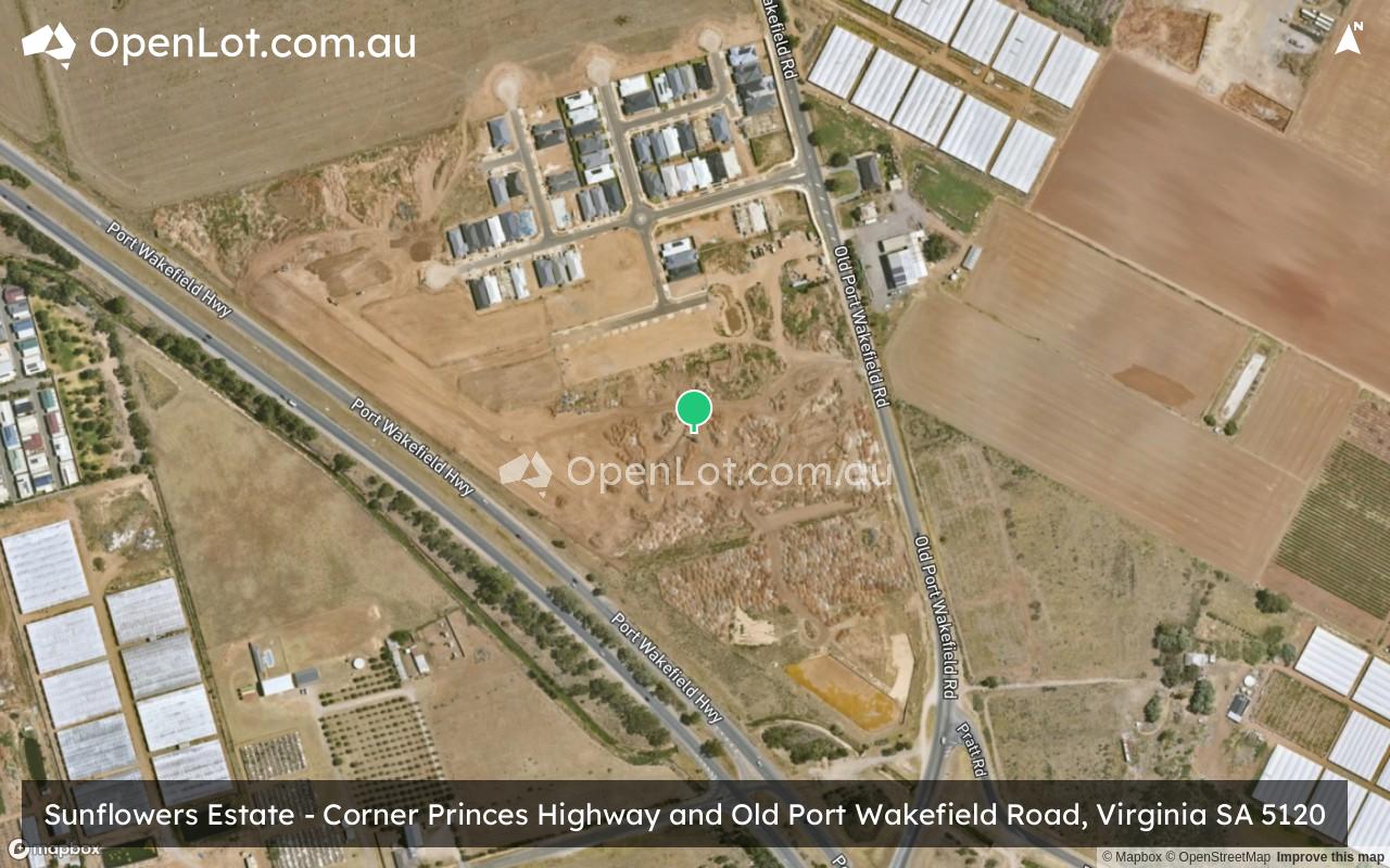 Satellite image for Sunflowers Estate - Corner Princes Highway and Old Port Wakefield Road, Virginia SA 5120