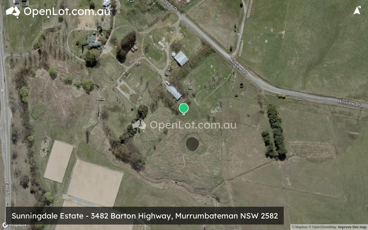 Satellite image for Sunningdale Estate - 3482 Barton Highway, Murrumbateman NSW 2582