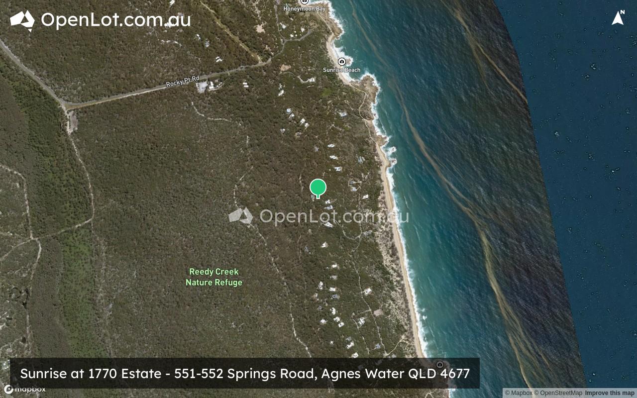 Satellite image for Sunrise at 1770 Estate - 551-552 Springs Road, Agnes Water QLD 4677