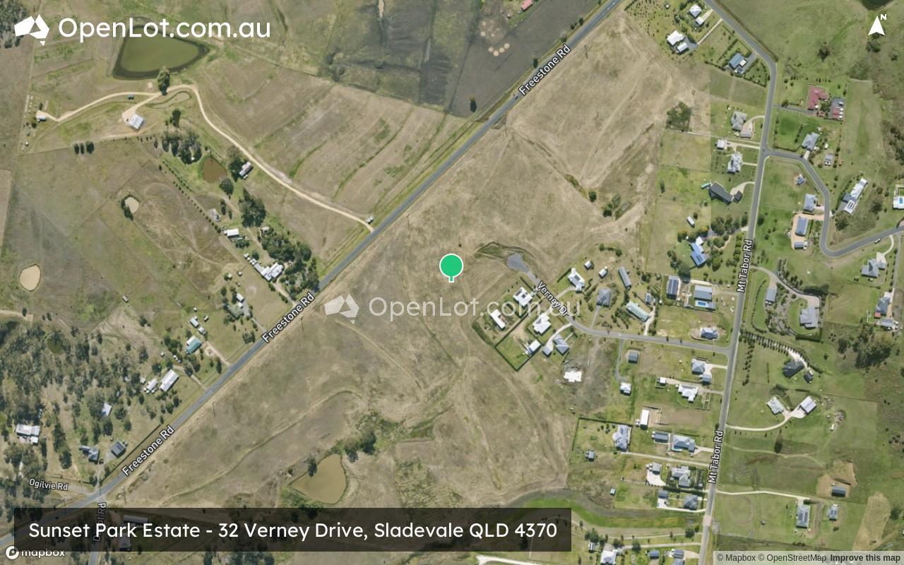 Satellite image for Sunset Park Estate - 32 Verney Drive, Sladevale QLD 4370