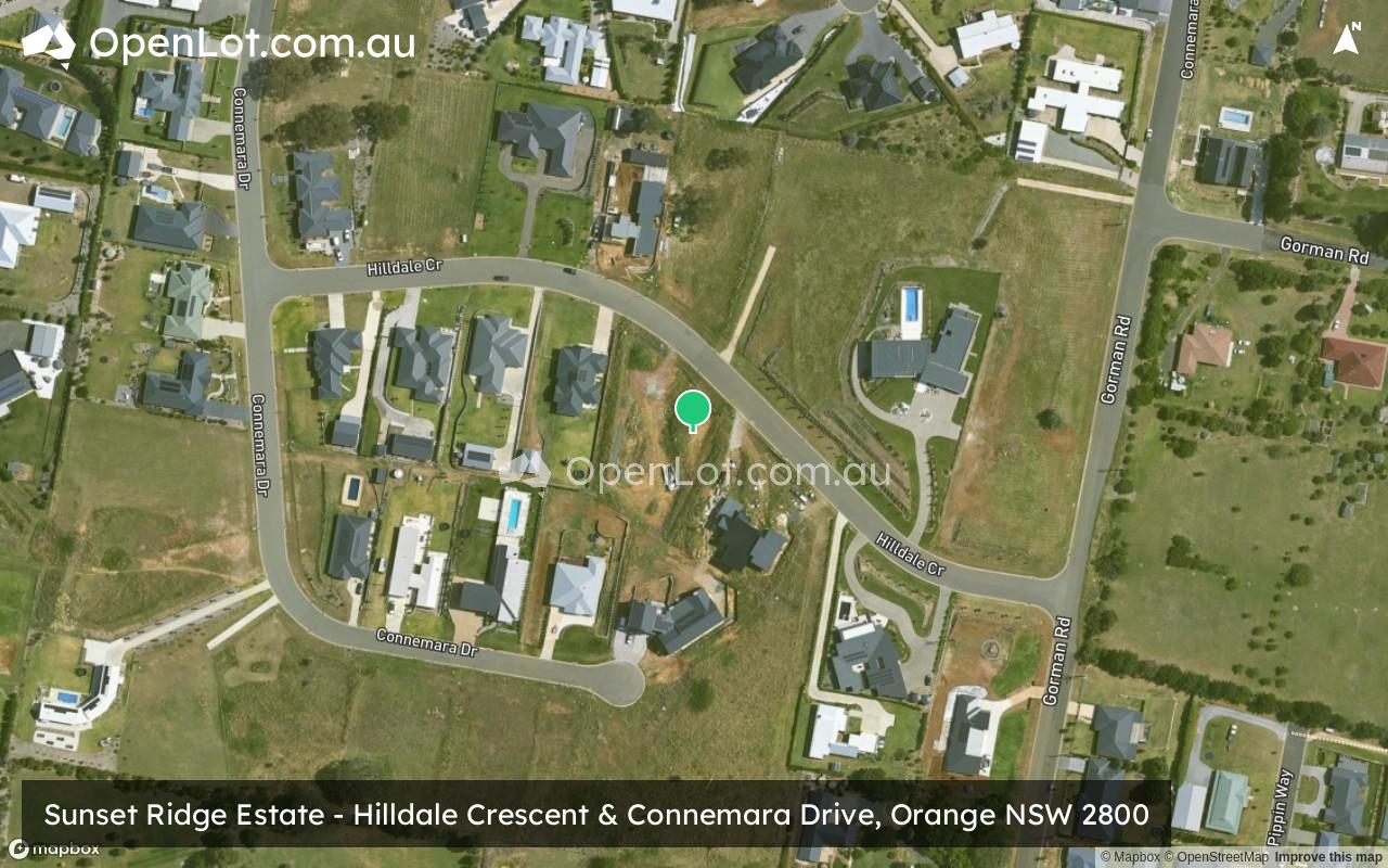 Satellite image for Sunset Ridge Estate - Hilldale Crescent & Connemara Drive, Orange NSW 2800