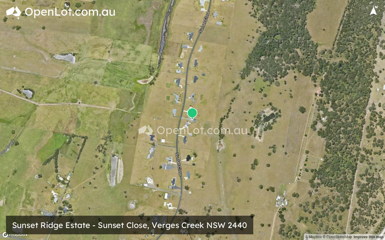 Satellite image for Sunset Ridge Estate - Sunset Close, Verges Creek NSW 2440