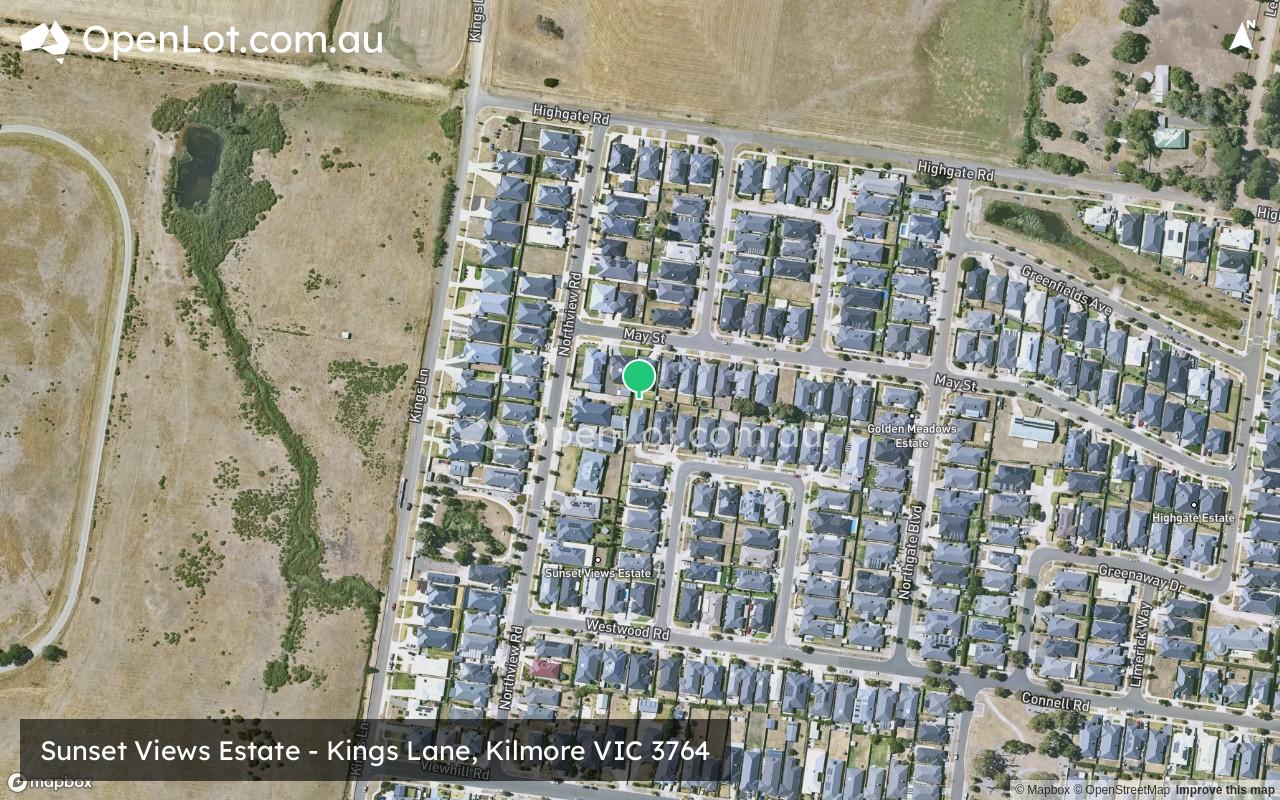 Satellite image for Sunset Views Estate - Kings Lane, Kilmore VIC 3764