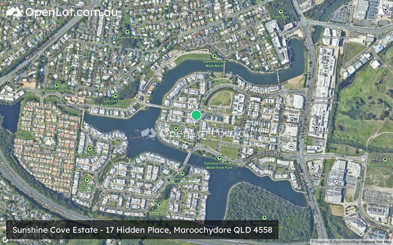 Satellite image for Sunshine Cove Estate - 17 Hidden Place, Maroochydore QLD 4558