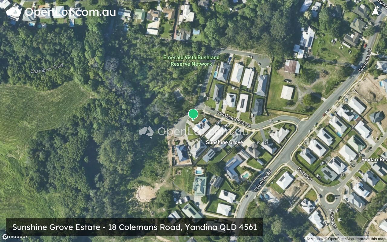 Satellite image for Sunshine Grove Estate - 18 Colemans Road, Yandina QLD 4561