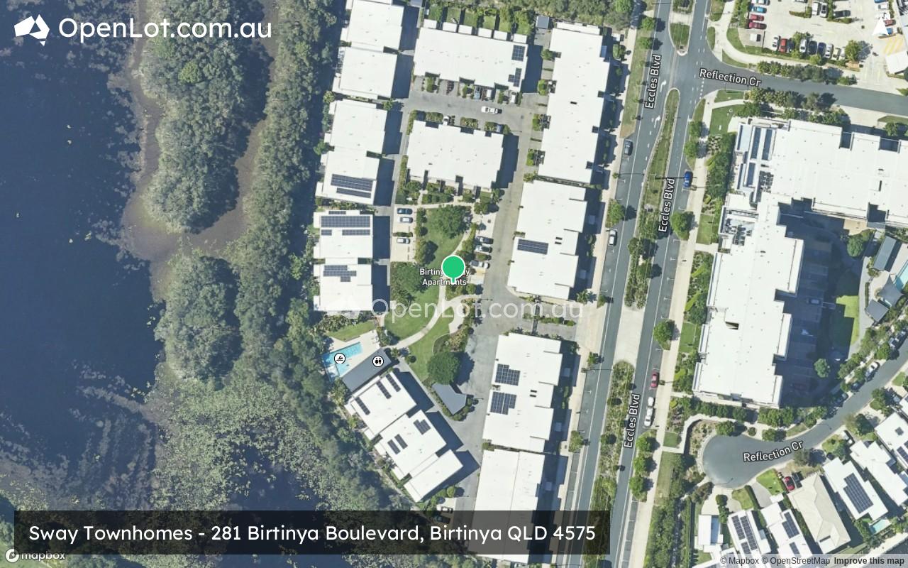 Satellite image for Sway Townhomes - 281 Birtinya Boulevard, Birtinya QLD 4575