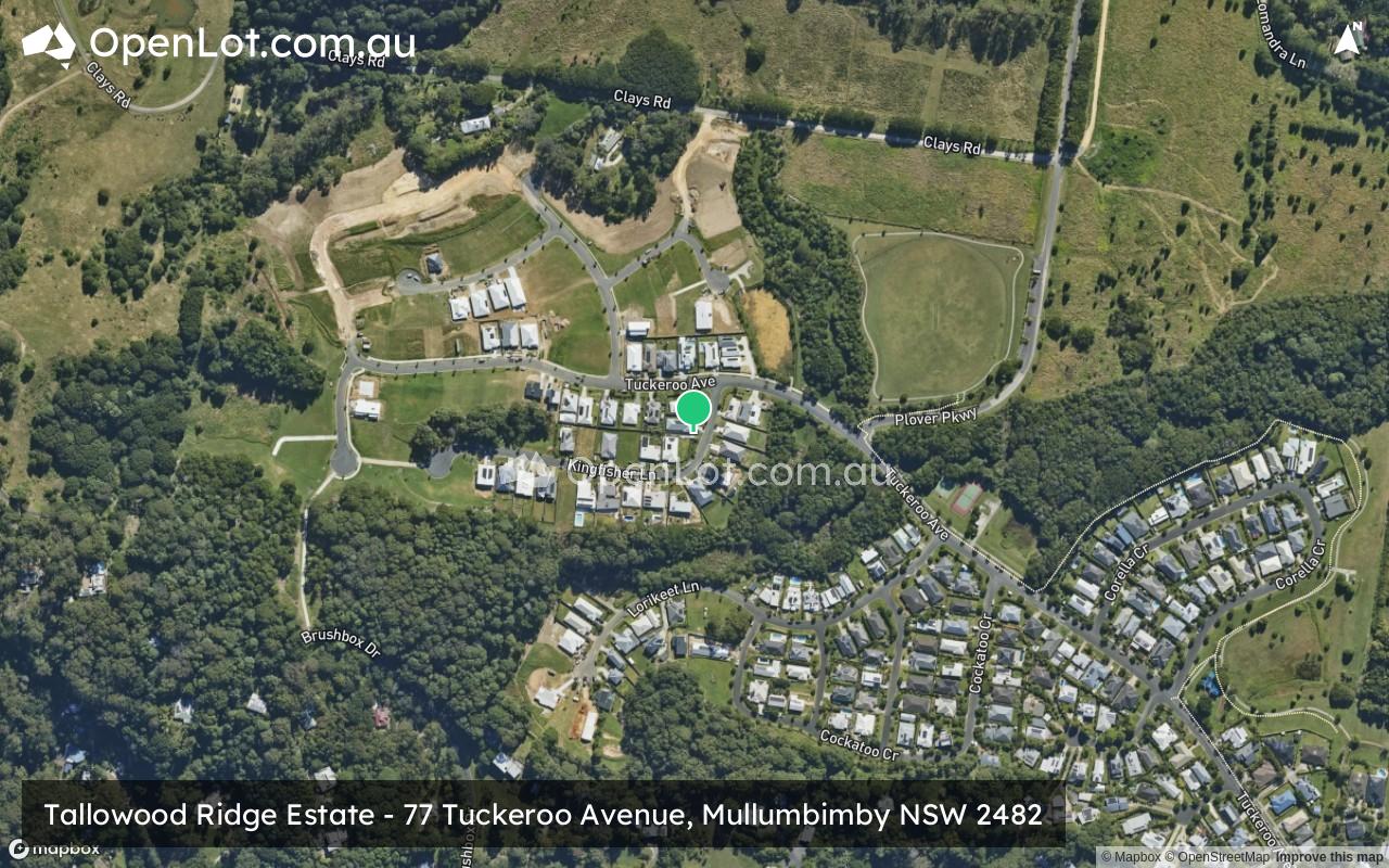 Satellite image for Tallowood Ridge Estate - 77 Tuckeroo Avenue, Mullumbimby NSW 2482