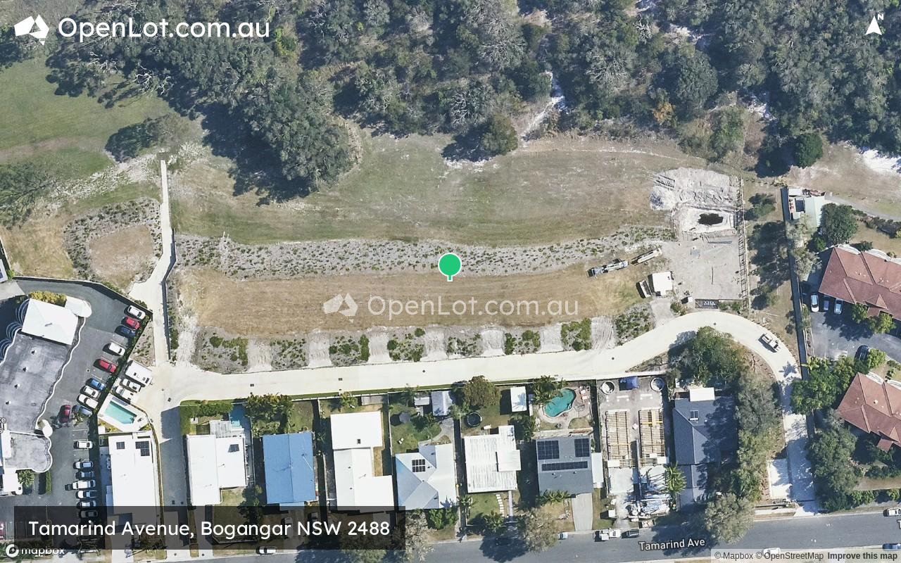 Satellite image for Tamarind Avenue, Bogangar NSW 2488