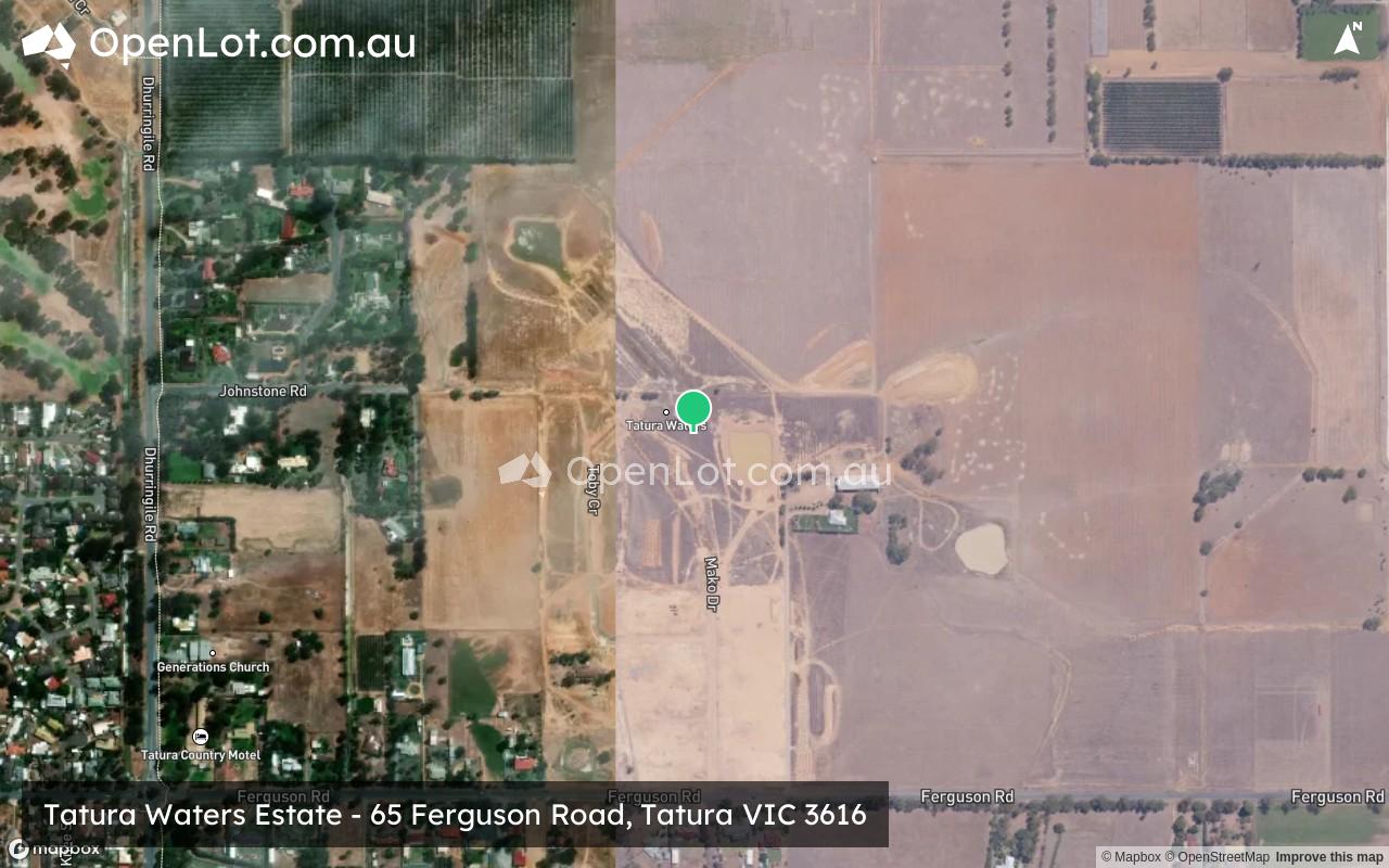 Satellite image for Tatura Waters Estate - 65 Ferguson Road, Tatura VIC 3616