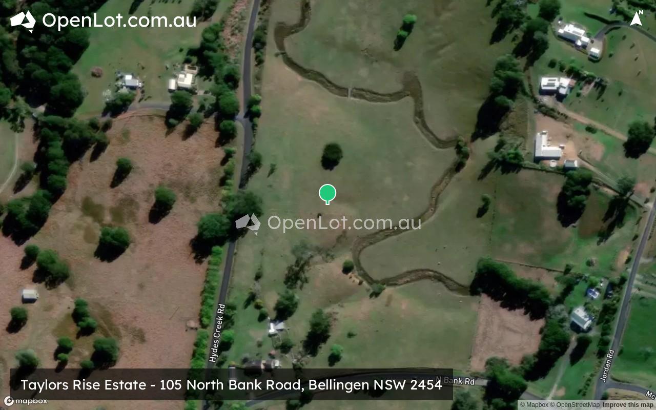 Satellite image for Taylors Rise Estate - 105 North Bank Road, Bellingen NSW 2454