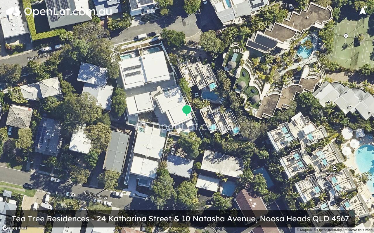 Satellite image for Tea Tree Residences - 24 Katharina Street & 10 Natasha Avenue, Noosa Heads QLD 4567