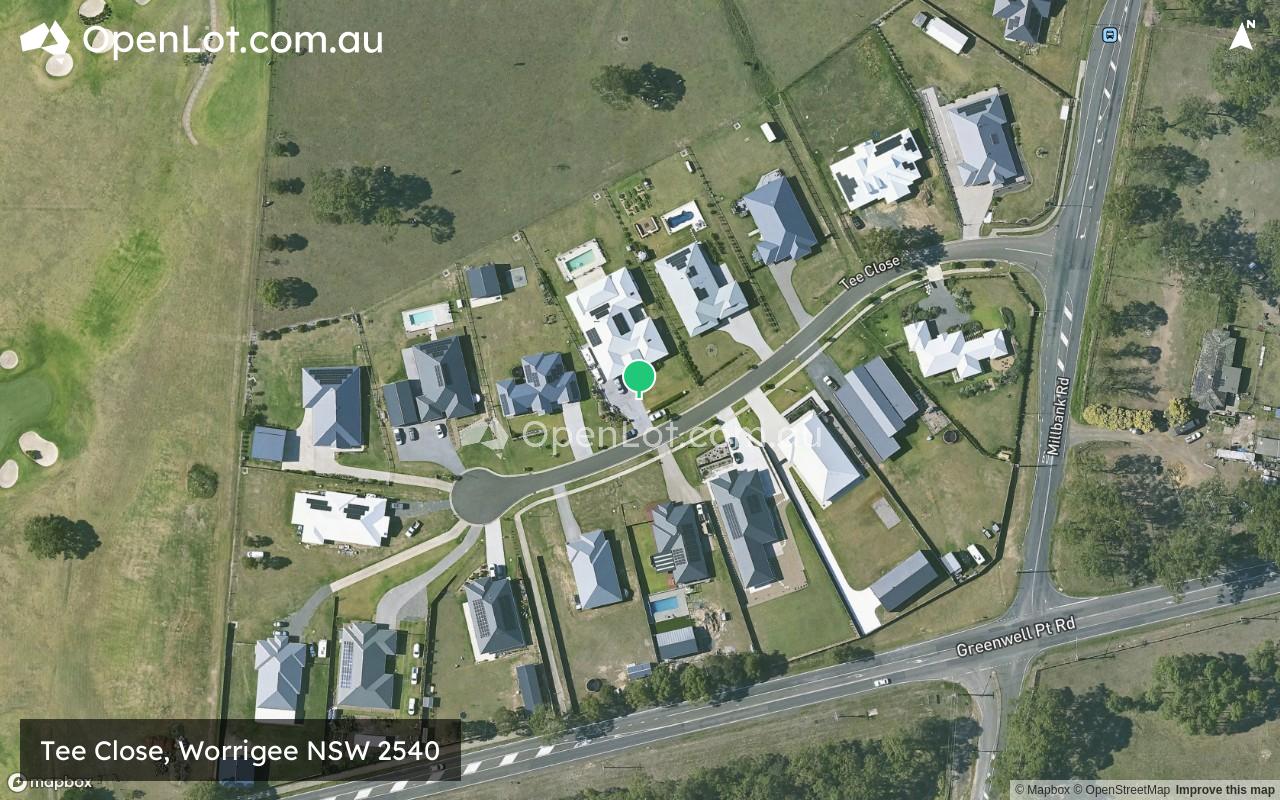 Satellite image for Tee Close, Worrigee NSW 2540