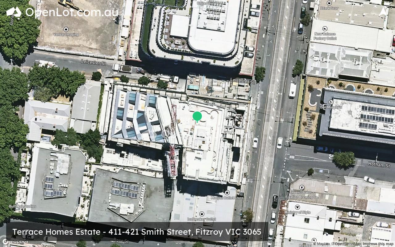 Satellite image for Terrace Homes Estate - 411-421 Smith Street, Fitzroy VIC 3065