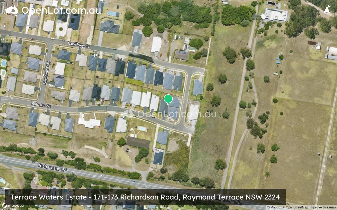 Satellite image for Terrace Waters Estate - 171-173 Richardson Road, Raymond Terrace NSW 2324