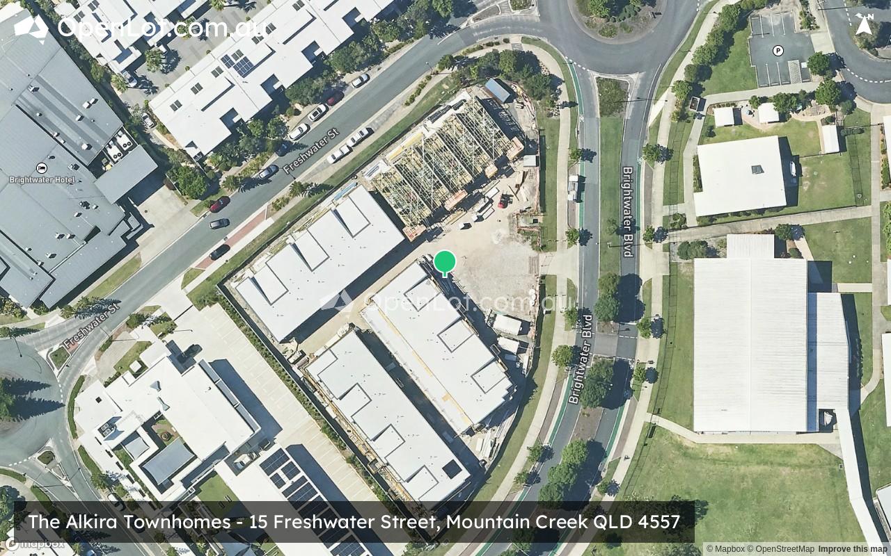 Satellite image for The Alkira Townhomes - 15 Freshwater Street, Mountain Creek QLD 4557