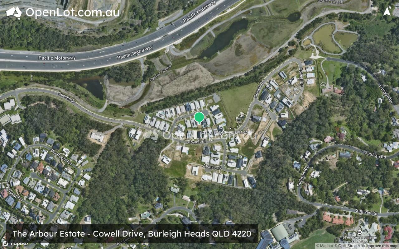 Satellite image for The Arbour Estate - Cowell Drive, Burleigh Heads QLD 4220